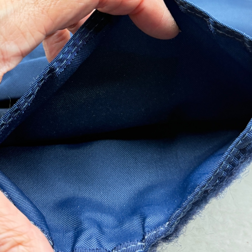 California Wallet Blue Nylon Toiletry Bag with Fold-Over Flap - Picture 8 of 11